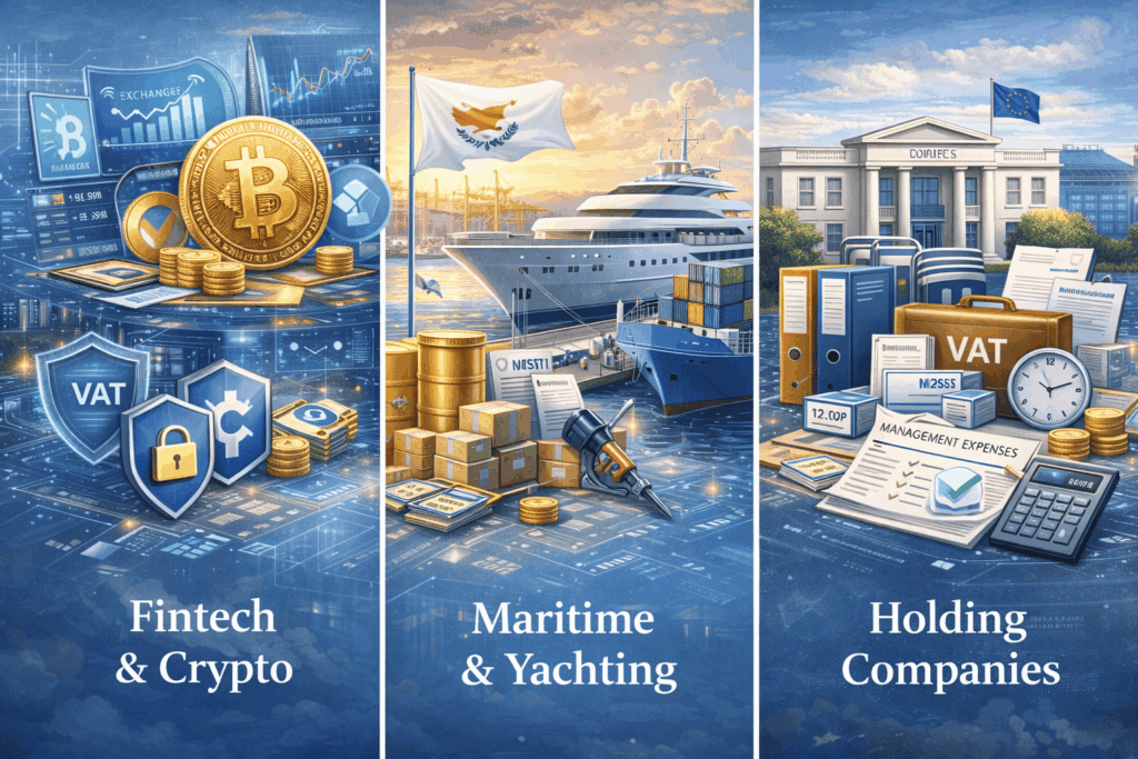 VAT solutions for Fintech, Crypto, Maritime, and Holding Companies under the 2026 Cyprus Tax Reforms.