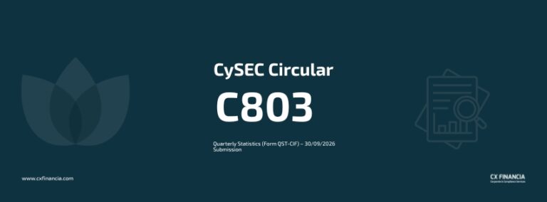CySEC Circular C803: Quarterly Statistics (Form QST-CIF) – 30/09/2026 ...
